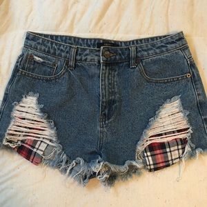 Forever 21 high waisted festival jean shorts